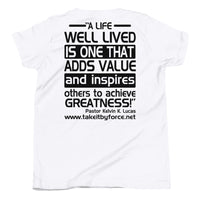Youth Short Sleeve T-Shirt with Inspirational Quote on the Back