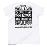 Youth Short Sleeve T-Shirt with Inspirational Quote on the Back