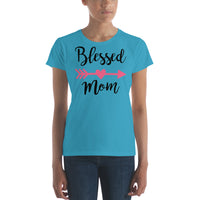 Mother's Day Products: Blessed Mom-Women's Short Sleeve T-Shirt