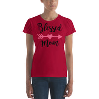 Mother's Day Products: Blessed Mom-Women's Short Sleeve T-Shirt