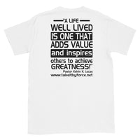 TIBF Short-Sleeve Unisex T-Shirt with Inspirational Quote on the Back