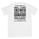 TIBF Short-Sleeve Unisex T-Shirt with Inspirational Quote on the Back
