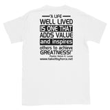 TIBF Short-Sleeve Unisex T-Shirt with Inspirational Quote on the Back